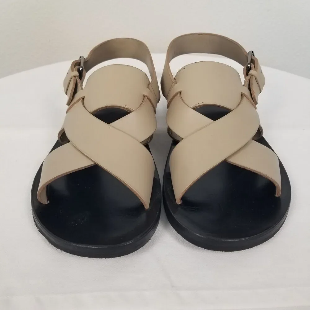Reiss Leather Marini Summer Buckle Fisherman Sandals In Light Sand Size 43/10